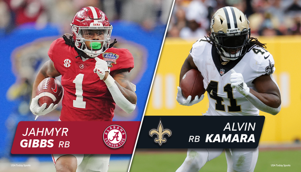 Top NFL draft RB Jahmyr Gibbs compared to Saints star Alvin Kamara