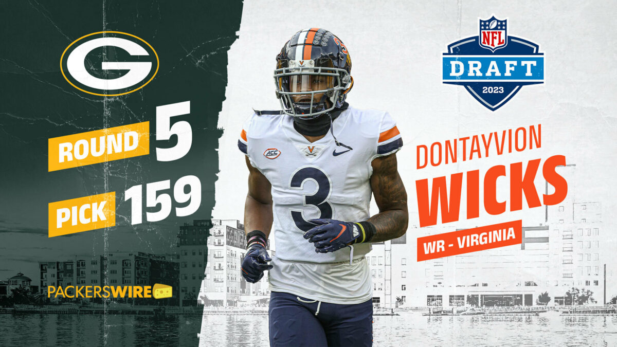 Packers select Virginia WR Dontayvion Wicks at No. 159 overall in fifth round of 2023 draft