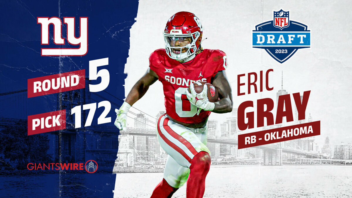 Eric Gray on his way to the Big Apple after being selected by the New York Giants