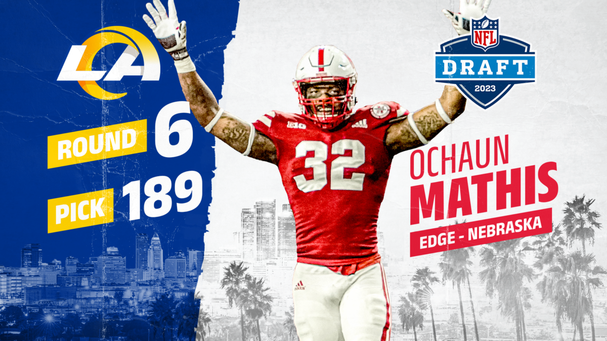 Rams select Nebraska OLB Ochaun Mathis with 189th overall pick in 2023 NFL draft