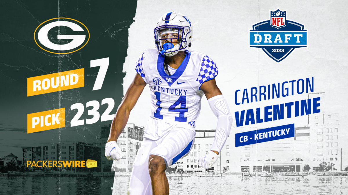 Packers select Kentucky CB Carrington Valentine at No. 232 overall in seventh round of 2023 draft