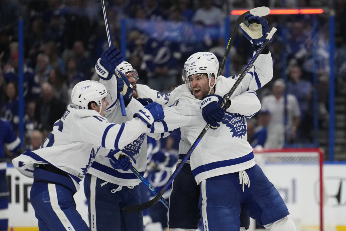 The Maple Leafs won their first playoff series in 19 years and fans went absolutely wild
