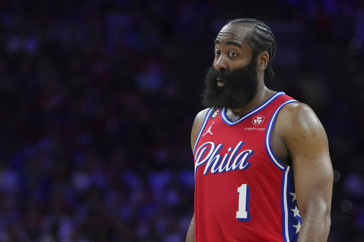 James Harden’s wild flare pants got him completely roasted by NBA fans ahead of Game 4 against the Nets