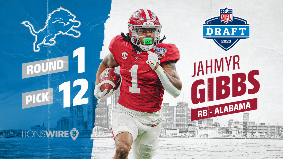 Jahmyr Gibbs selected No. 12 overall in the 2023 NFL draft by the Detroit Lions