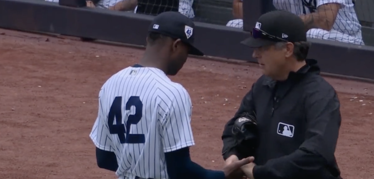 Umps oddly let the Yankees’ Domingo Germán stay in the game despite him failing substance check