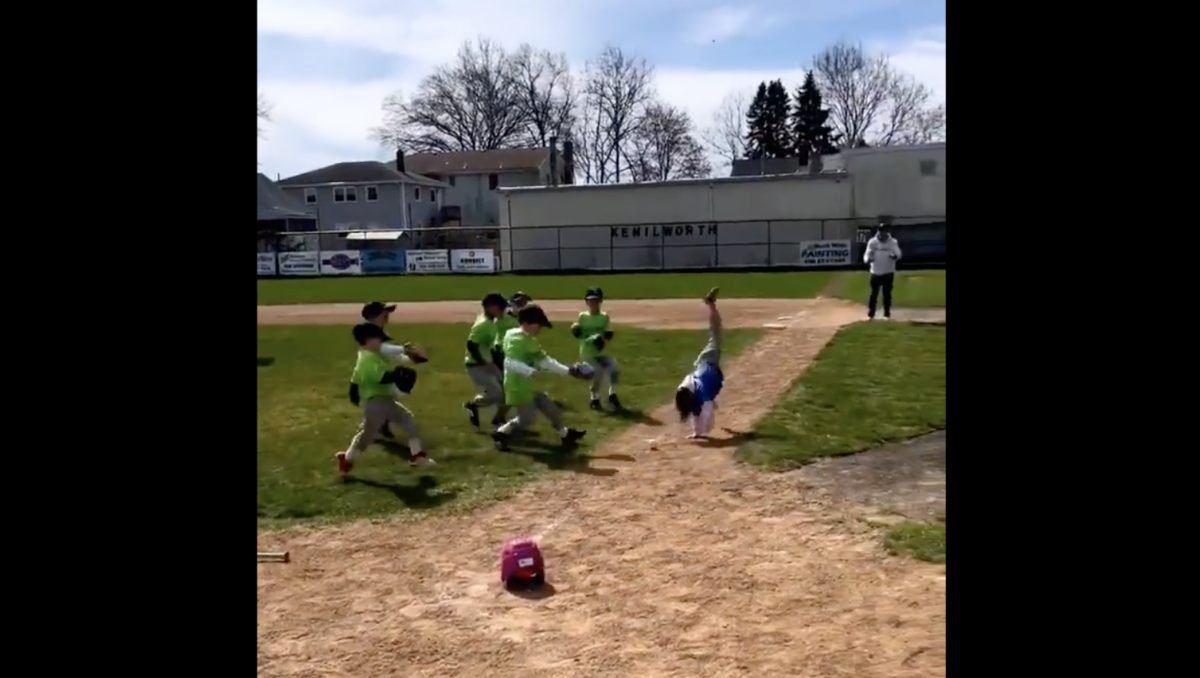 Let the kids cartwheel: Teeball player flips ‘again’ on way to 1st base