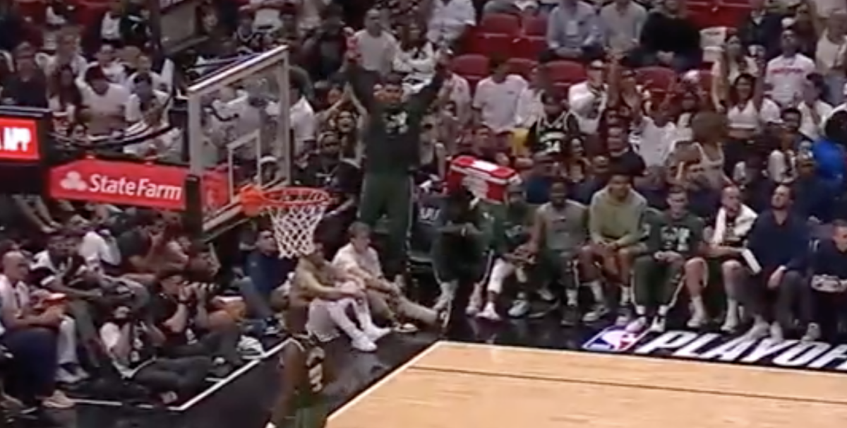 NBA fans noticed that Meyers Leonard accidentally celebrated the Heat’s made shot from the Bucks bench