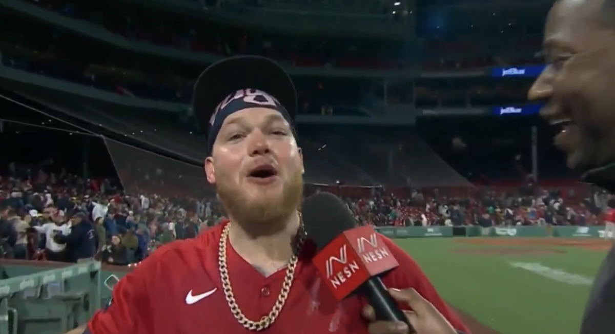 Alex Verdugo delightfully could not stop accidentally cursing during a live postgame interview