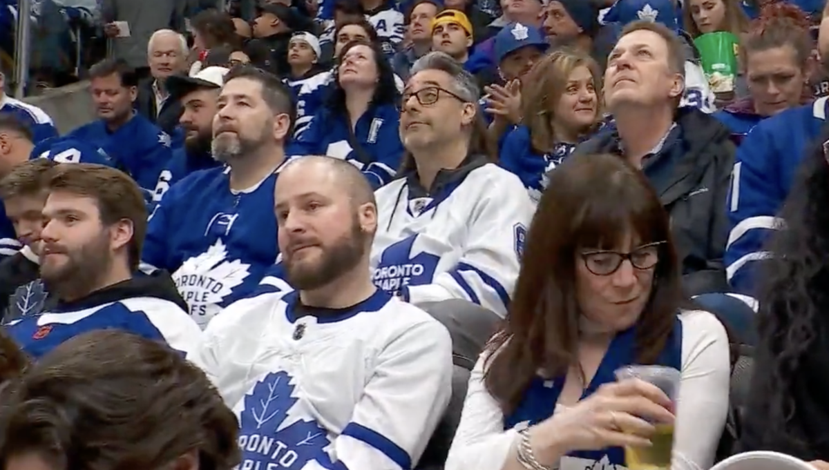 Video shows dejected Leafs fans 30 minutes into another disastrous playoff start