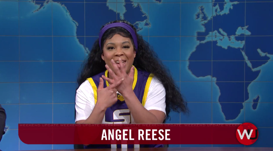 Saturday Night Live did a very fun impression of LSU’s Angel Reese during Weekend Update