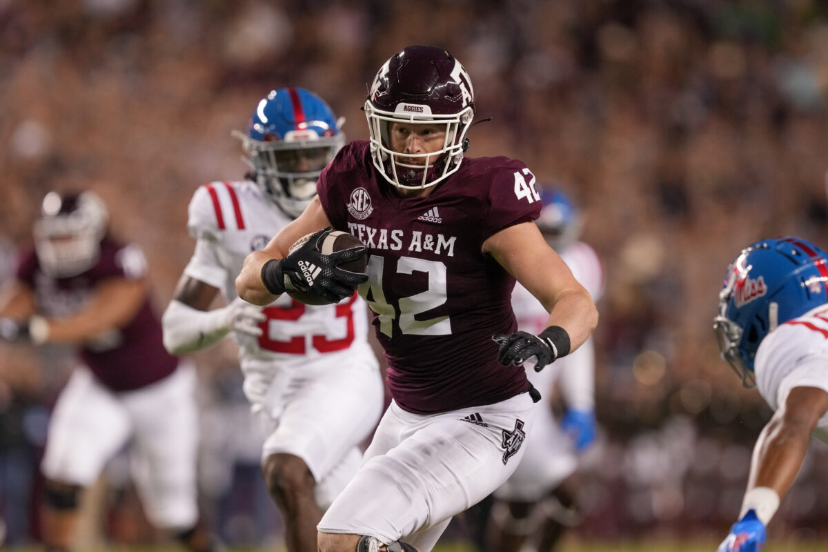 Everything Texas A&M TE Max Wright had to say before the Aggies’ 13th spring football practice