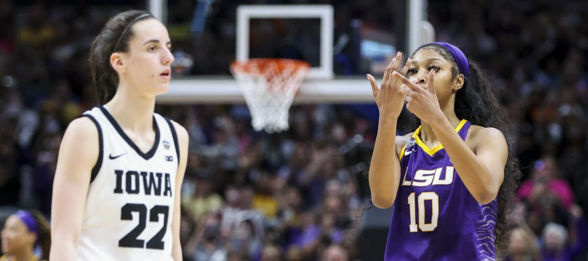 LSU star Angel Reese mocked Caitlin Clark with her own celebration at the end of title game