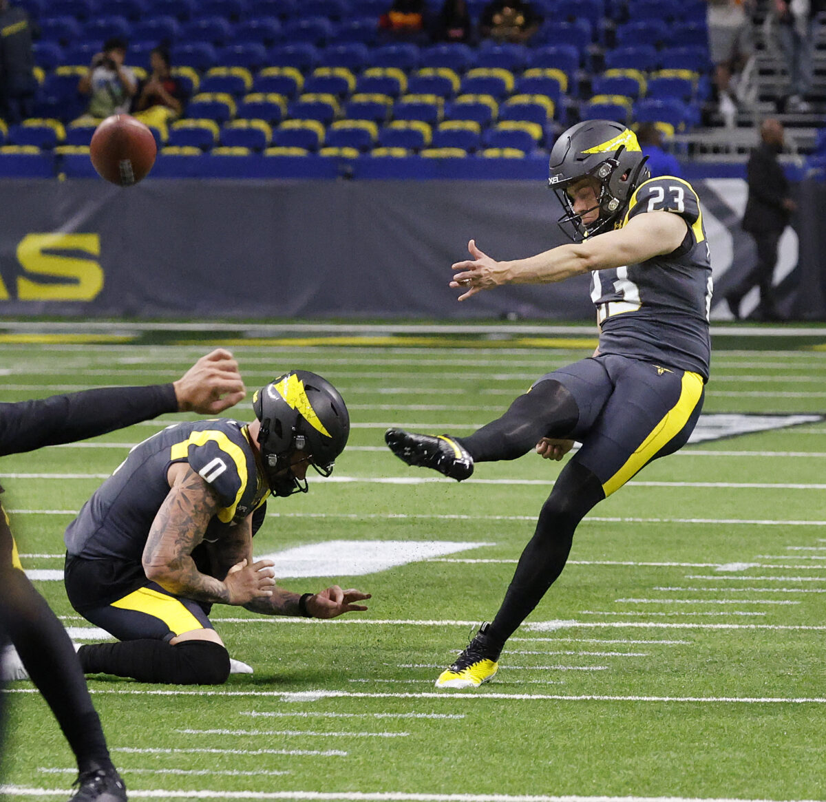 The Lions are bringing in an XFL kicker for rookie minicamp tryout