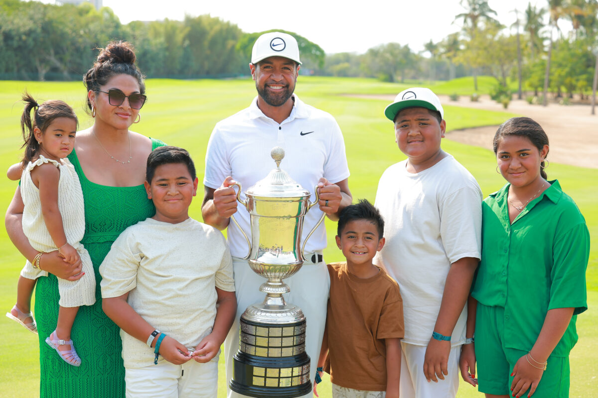 ‘Part-time golfer, full-time father’: Tony Finau caddied for his kids hours after winning the Mexico Open