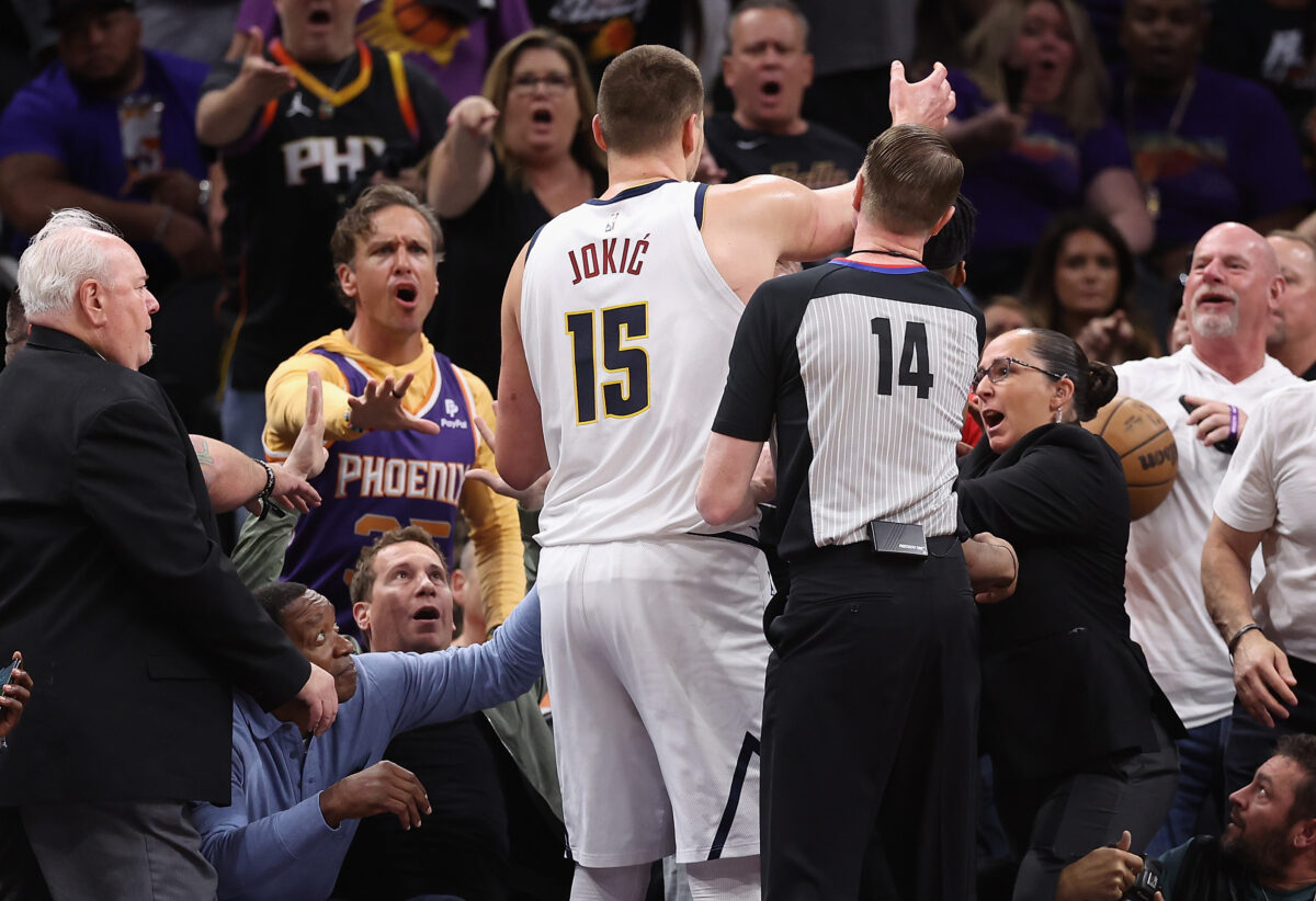 Nikola Jokic gave Suns’ owner Mat Ishbia a pregame ball to clear the air after Game 4 incident