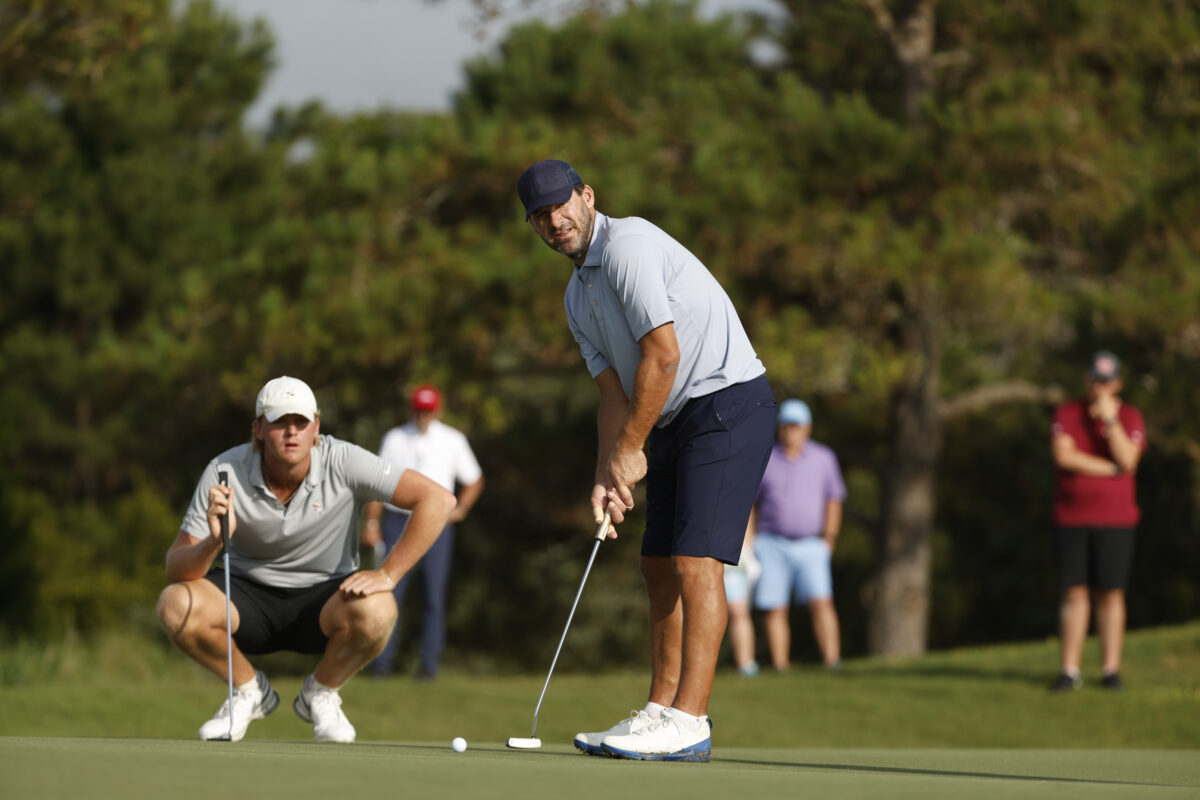 High-profile pairing of Tony Romo, 6-foot-10 Texas freshman Tommy Morrison fall short of match play at U.S. Amateur Four-Ball