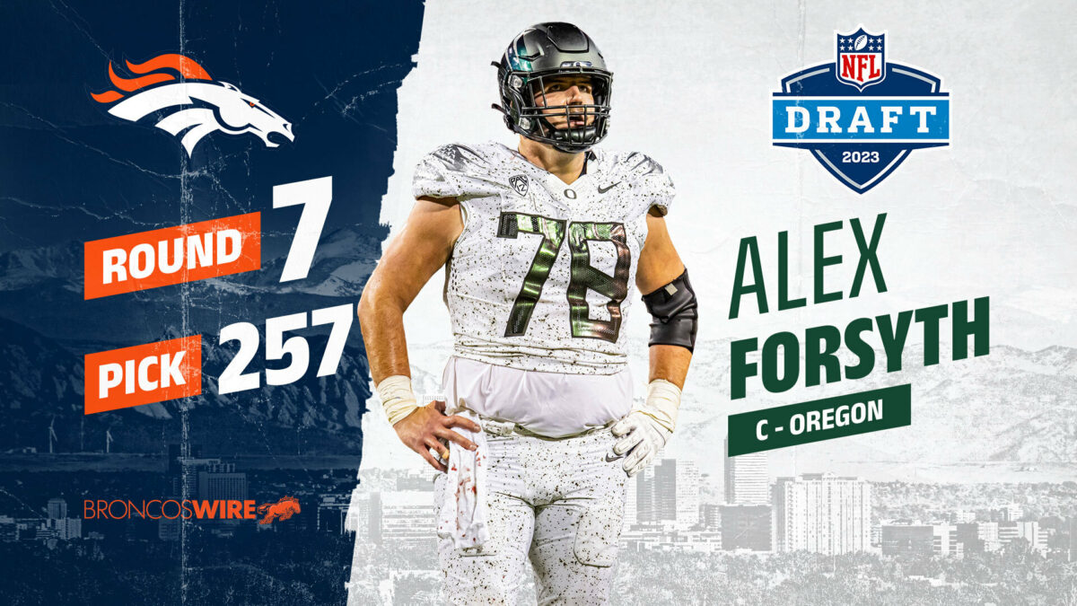 Broncos signing center Alex Forsyth to 4-year rookie contract