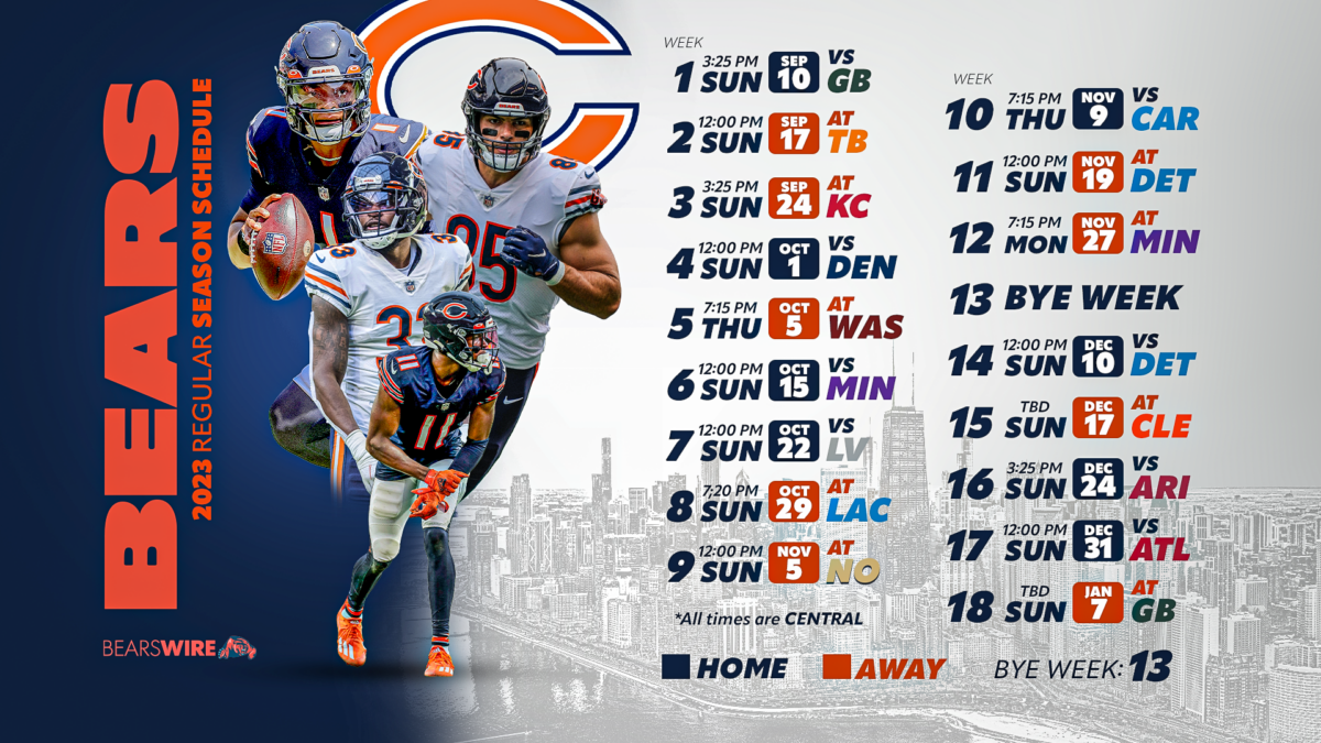 Bears’ 2023 regular season schedule revealed