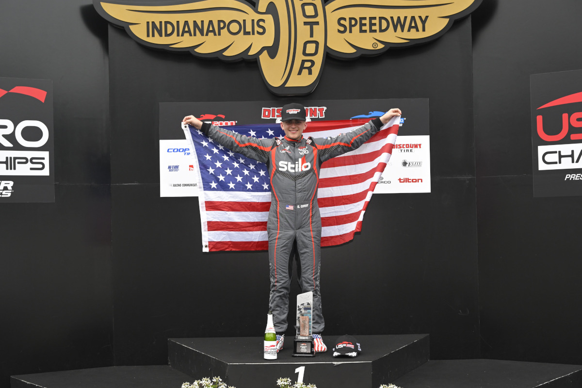 Corry wins action-packed first USF2000 race at Indianapolis