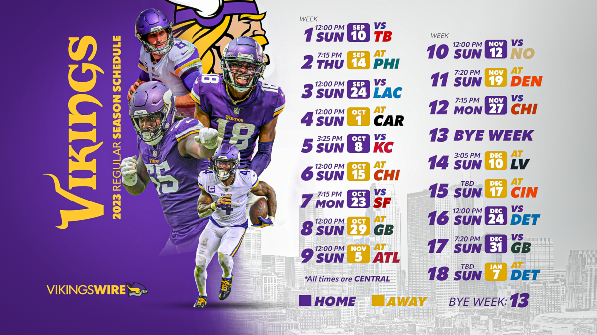 Minnesota Vikings’ complete 2023 schedule