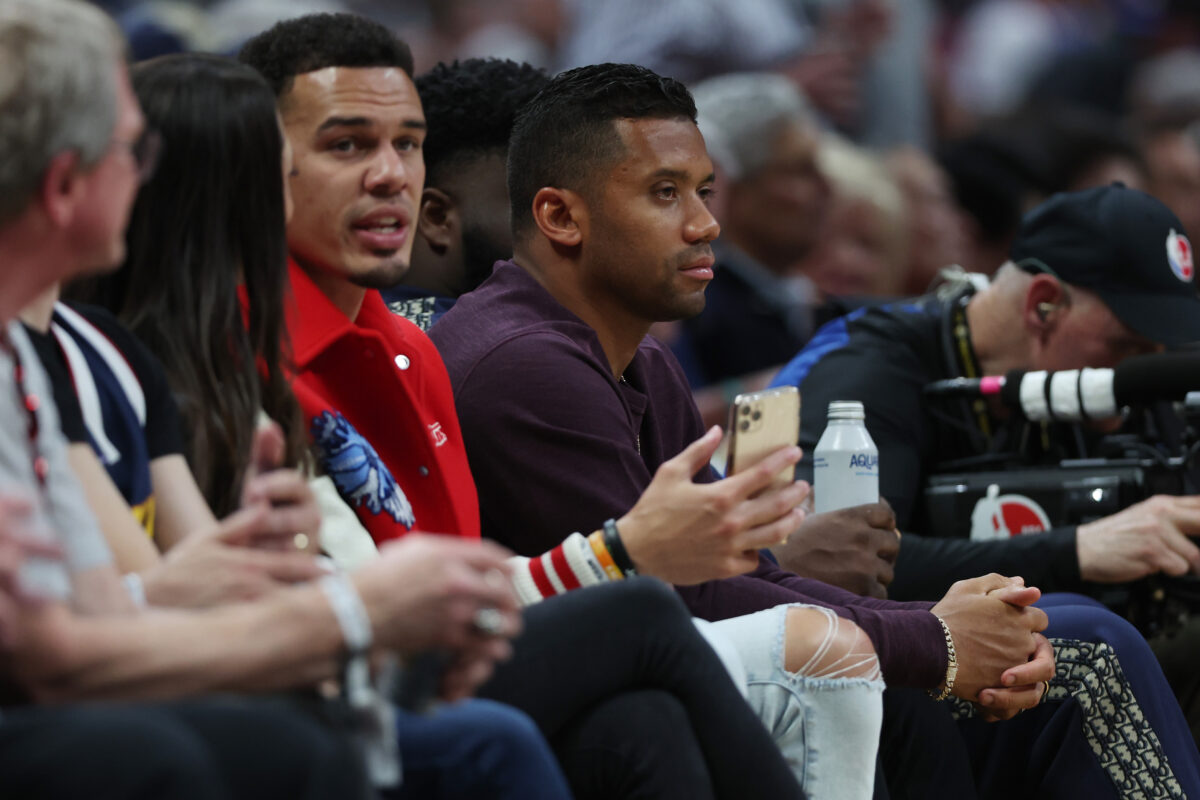 Russell Wilson was courtside for the Nuggets’ win last night