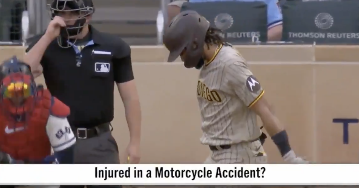 MLB fans couldn’t believe that a motorcycle injury ad appeared during Fernando Tatis Jr.’s at-bat