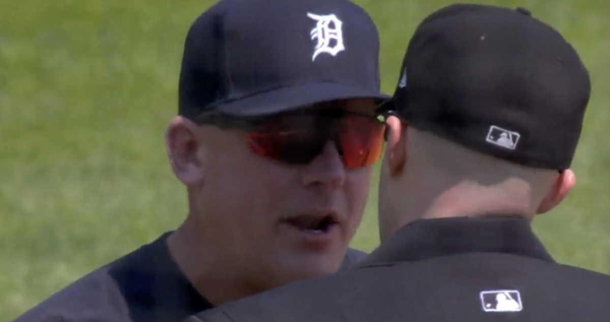 Hot mics picked up what Tigers manager A.J. Hinch told the umpire after getting ejected