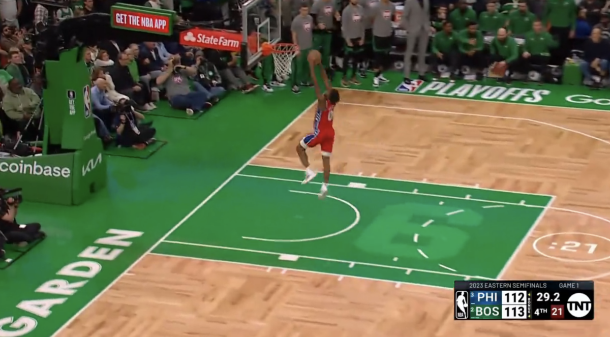 Kevin Harlan channeled one of the most famous calls in Celtics history on late Sixers’ steal
