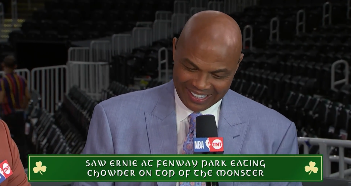 Charles Barkley tried a comically awful Boston accent and the Inside the NBA crew loved it
