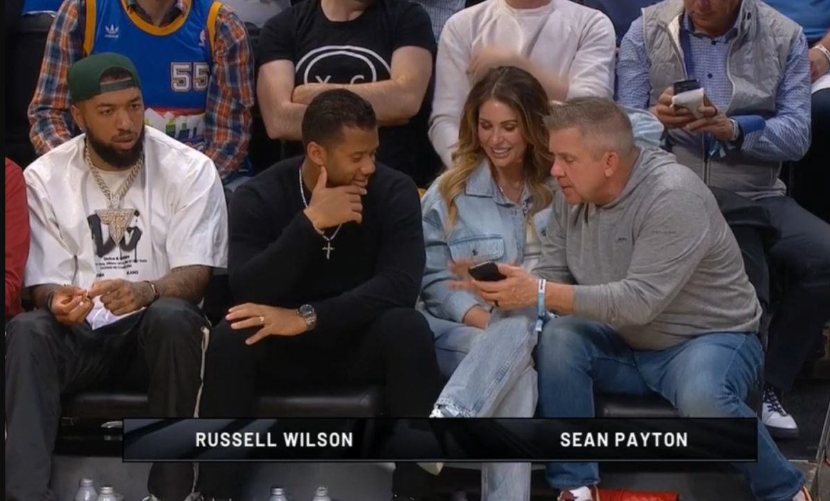 Sean Payton and Russell Wilson were courtside for the Nuggets’ win last night