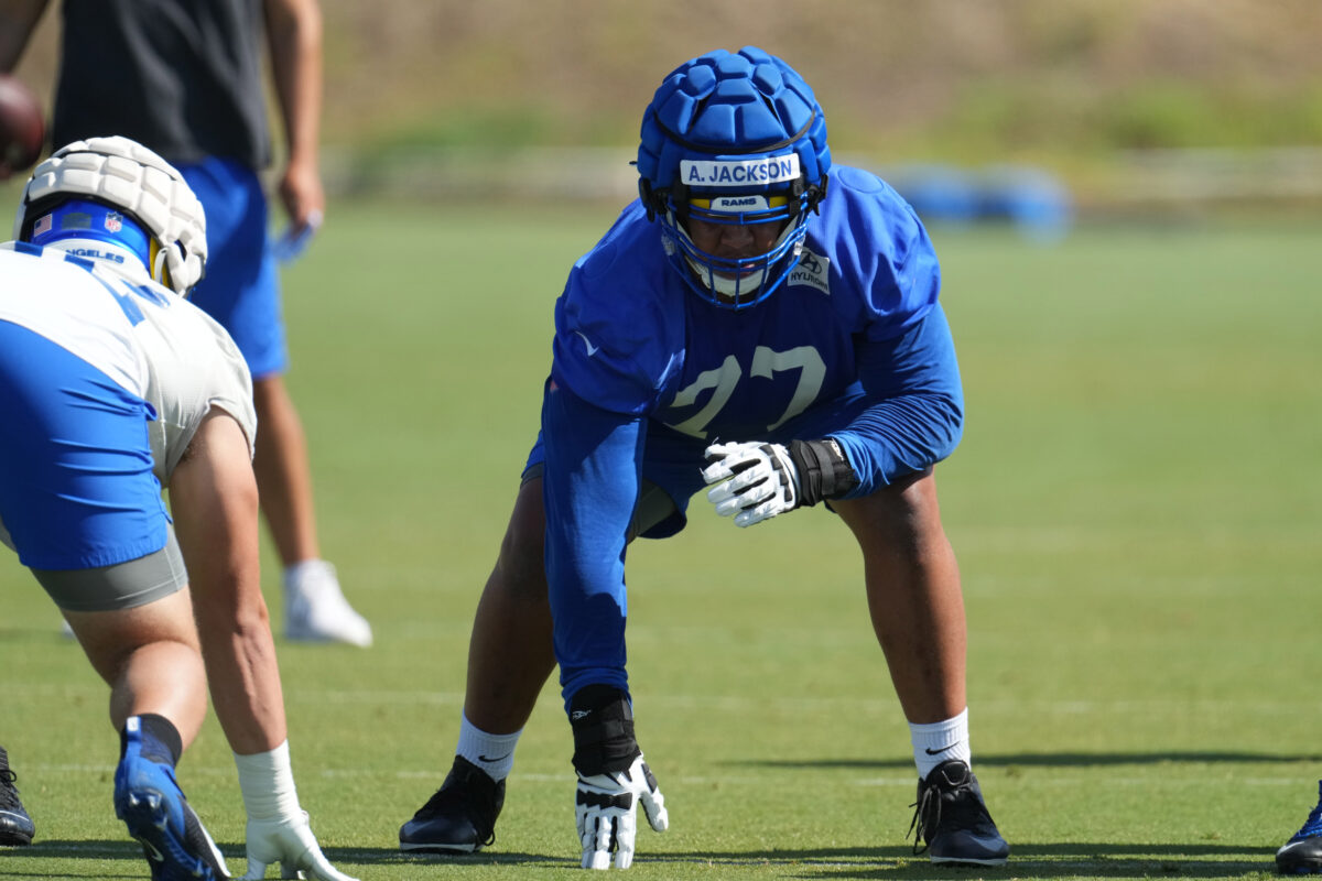 Alaric Jackson prefers to play left tackle but is willing to play guard, too