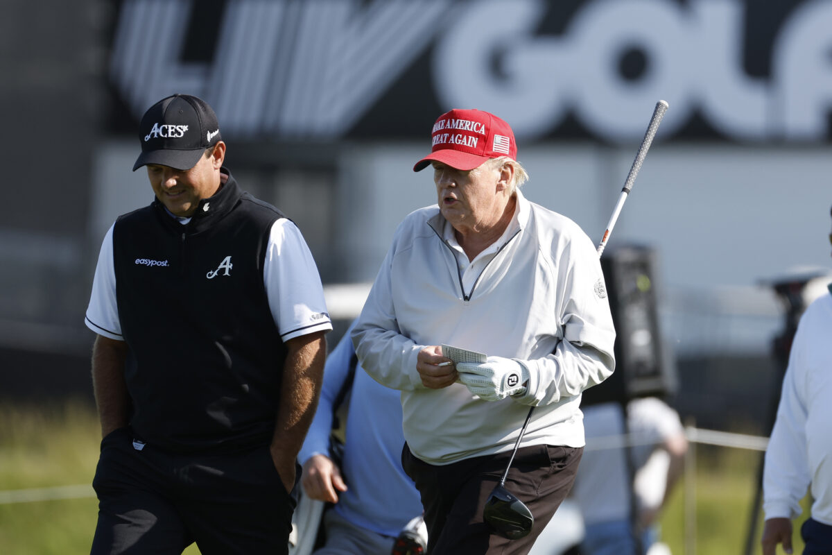 Former President Donald Trump hits the links for LIV Golf pro-am in Washington D.C.