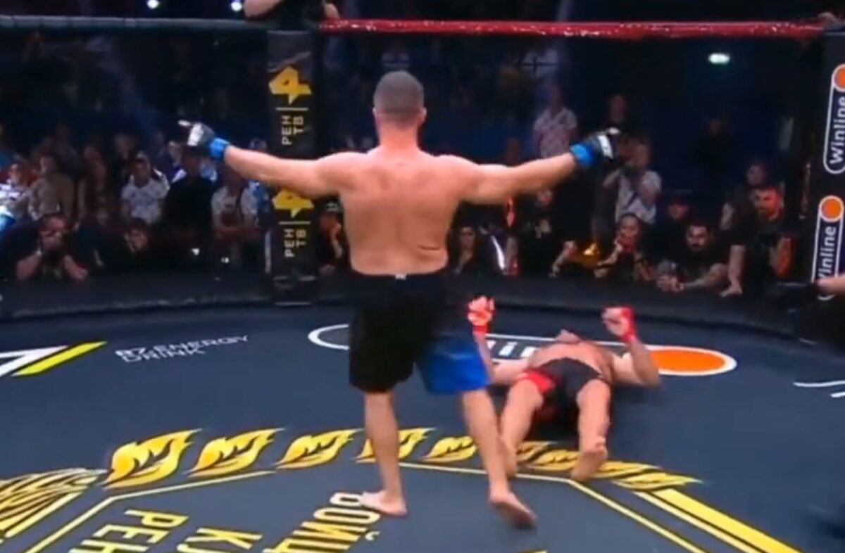 Video: Oli Thompson lands devastating first-round knockout punch on Aleksei Oleinik in Russia