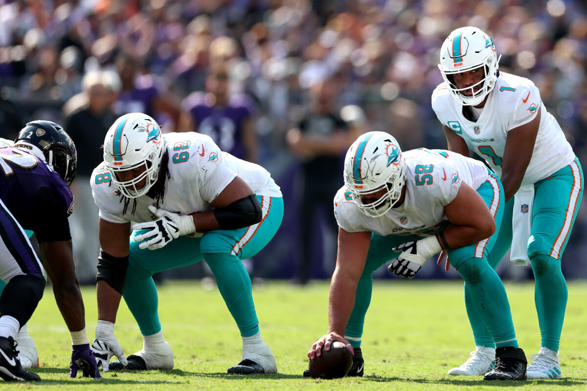 Where did Dolphins’ offensive line fall in PFF’s 2023 rankings?