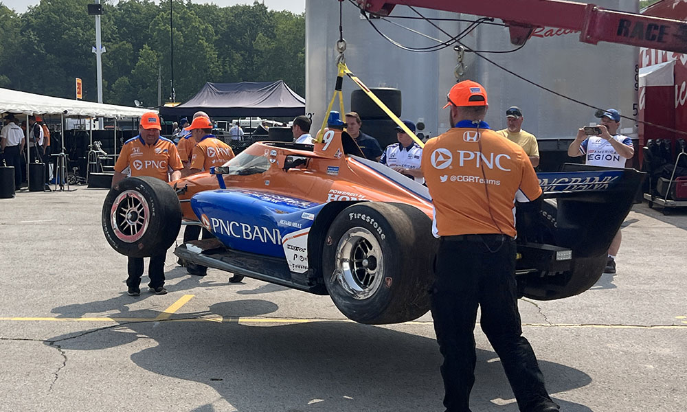 Dixon, Power clash in chaotic second Road America IndyCar practice