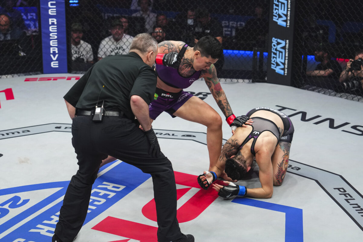 2023 PFL 5 video: Larissa Pacheco overwhelms Amber Leibrock for first-round TKO