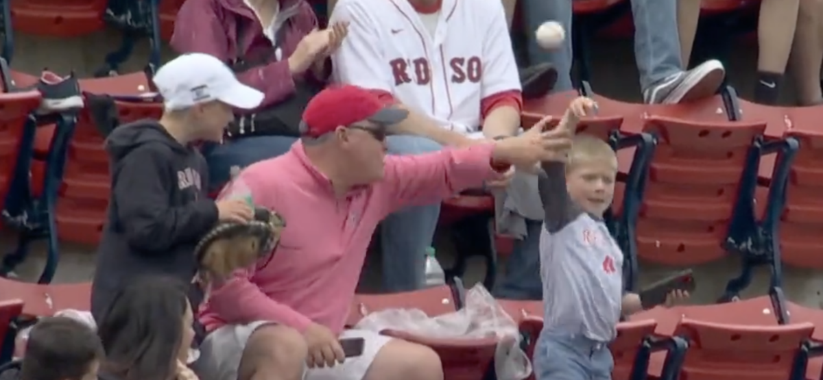 MLB fans watched an epic Father’s Day drama unfold after a young Red Sox fan threw a foul ball back
