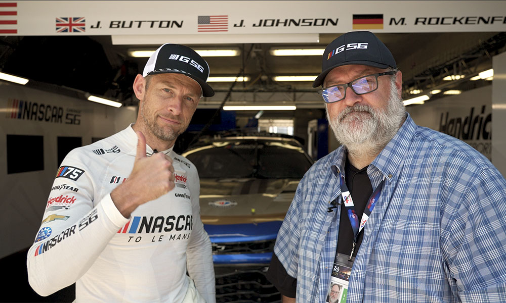 Garage 56: Jenson Button on the first outing at Le Mans in the NASCAR Chevy Camaro ZL1 Cup car
