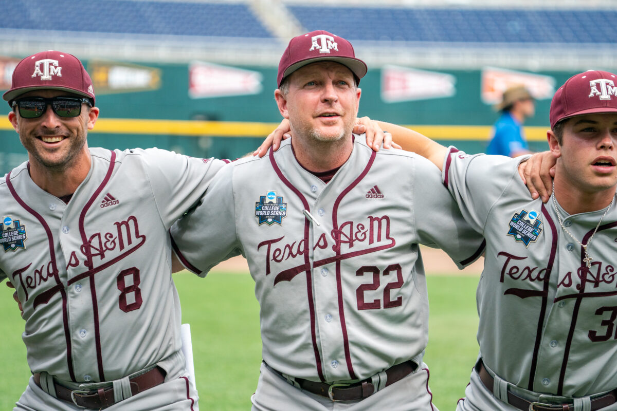 Texas A&M Baseball: Jim Schlossnagle, Jack Moss, and Troy Wansing discuss Stanford Regional post practice