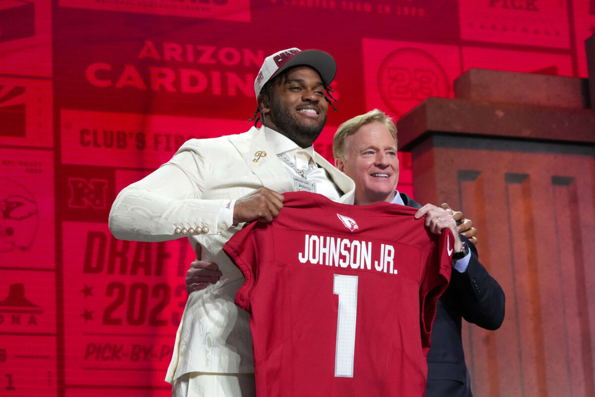 Watch: Inside the Arizona Cardinals draft room as the select Ohio State’s Paris Johnson Jr.