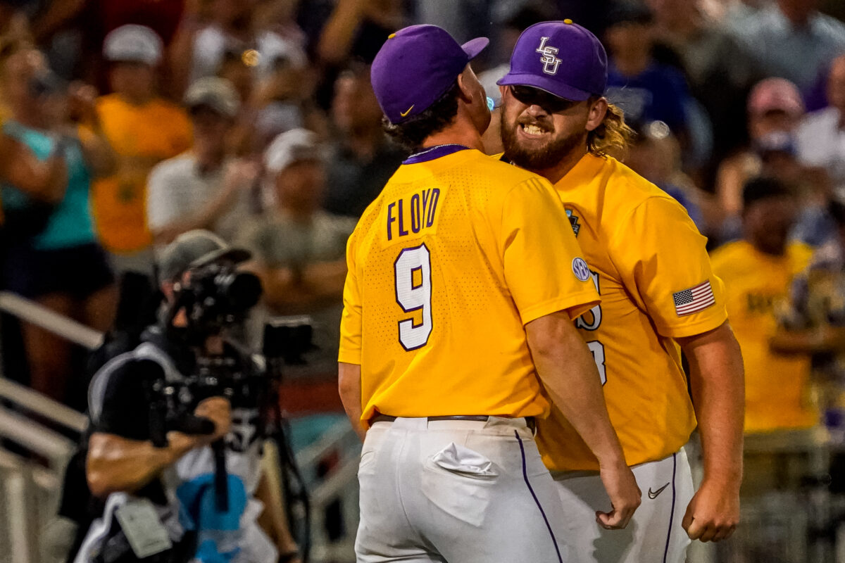Ty Floyd throws a masterpiece as LSU beats Florida in extra innings to take Game 1 of the College World Series final
