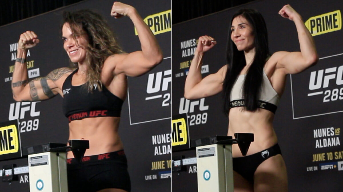 UFC 289 video: Amanda Nunes, Irene Aldana make weight for title fight headliner