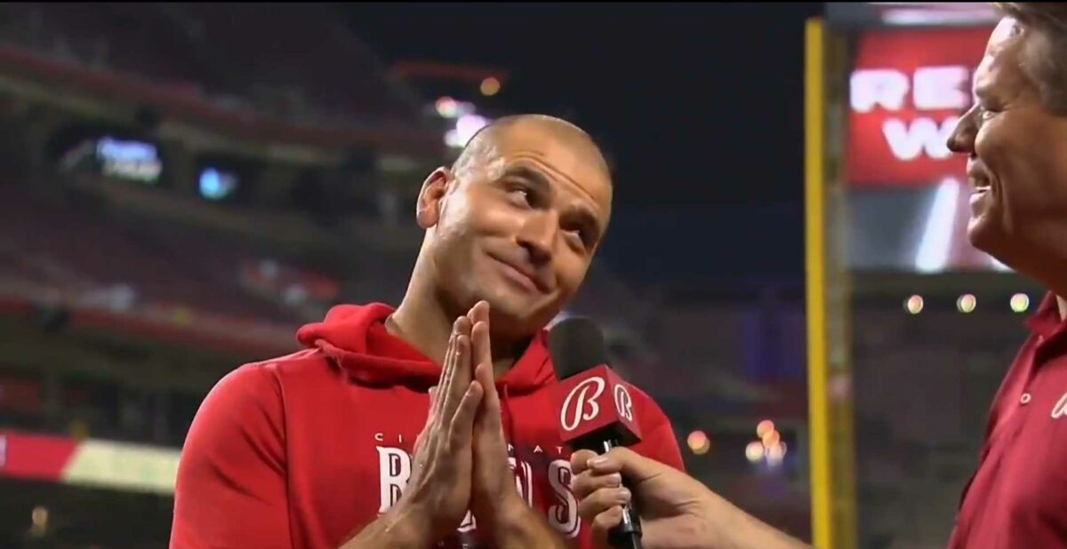 Joey Votto channeled the famous James Harden reaction GIF with a fantastic interview answer