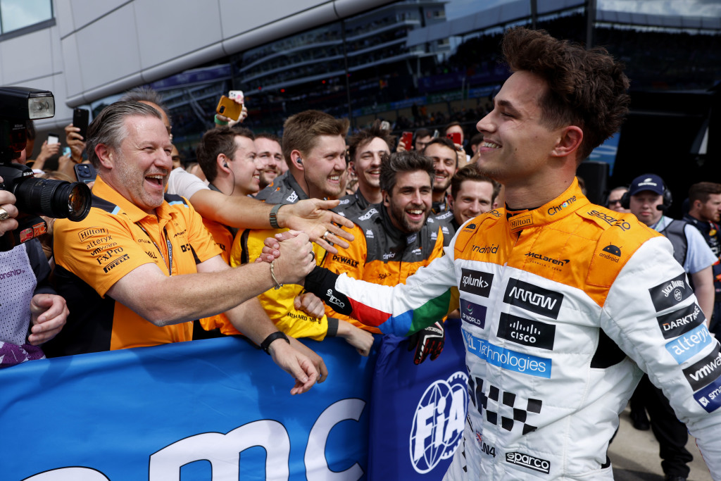 ‘My heart was racing’ Norris says after leading British GP and landing first F1 podium