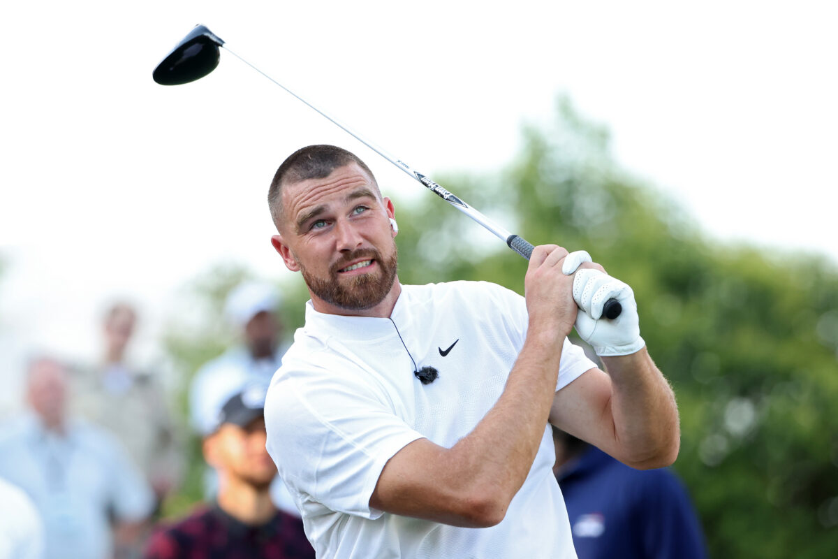 Travis Kelce mashes tee shot to win long drive contest at American Century Championship