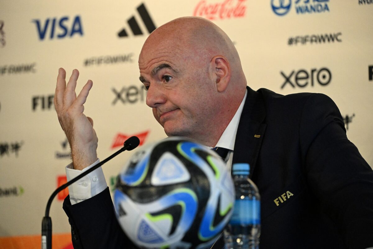 Gianni Infantino just flew to the World Cup, and boy are his arms tired
