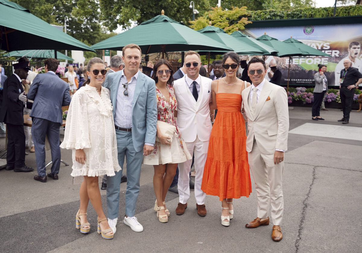 Jordan Spieth, Justin Thomas, Rickie Fowler visit Wimbledon with their wives