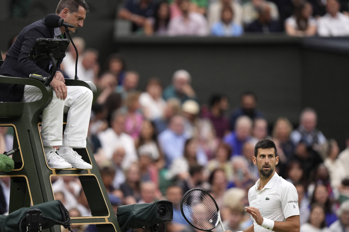 Novak Djokovic called by Wimbledon umpire for ‘hindrance’ during point because he… grunted too long?