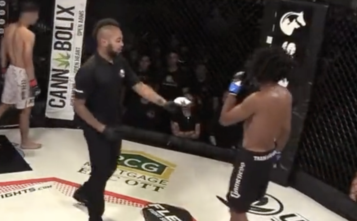 Video: Fighter disqualified for cup repeatedly falling out of boxer shorts in bizarre scene