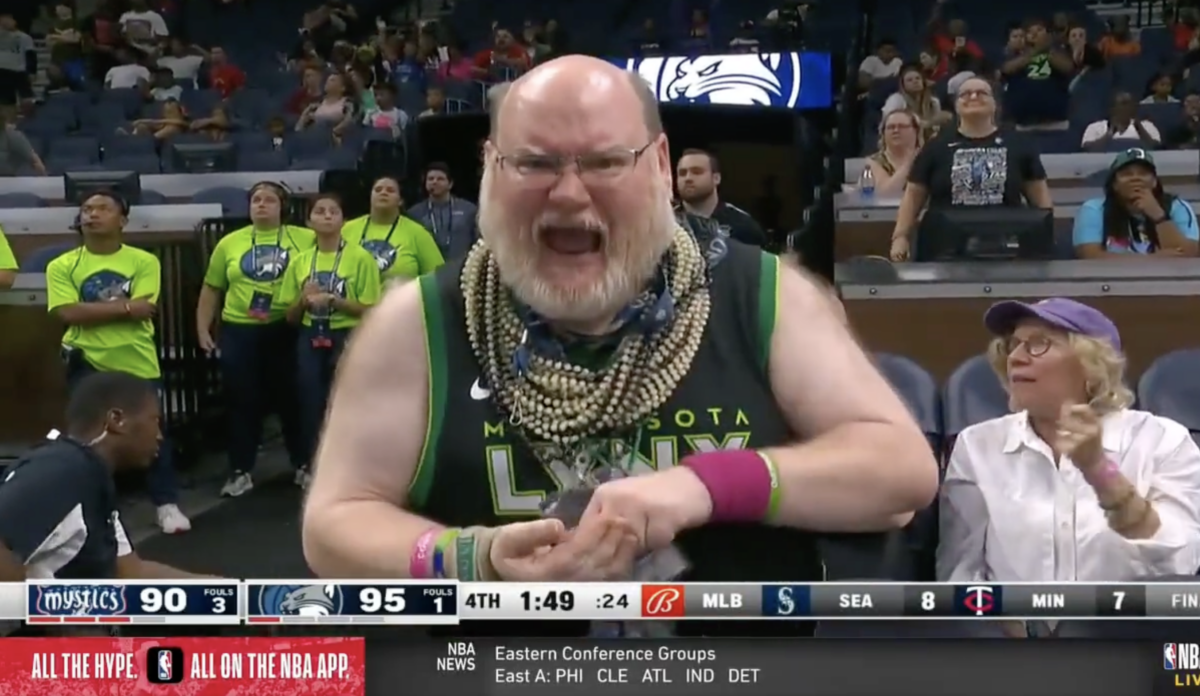 A passionate Lynx fan drowned out the broadcast crew during the final moments of a close win